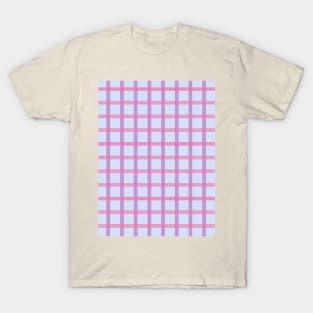 Retro geometric grid pattern in light blue, pink and lavender T-Shirt